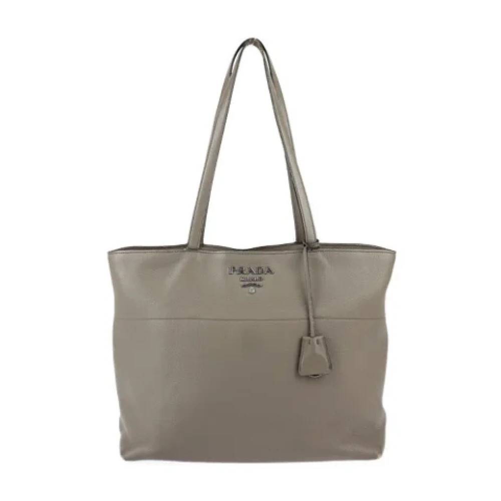 Prada Vintage Pre-owned Stof prada-tasker - Vintage - Dame - Grå - ONE SIZE - Uld