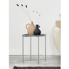 Sidobord Ø 47 H 51 balkong bords metall liten ver - grå