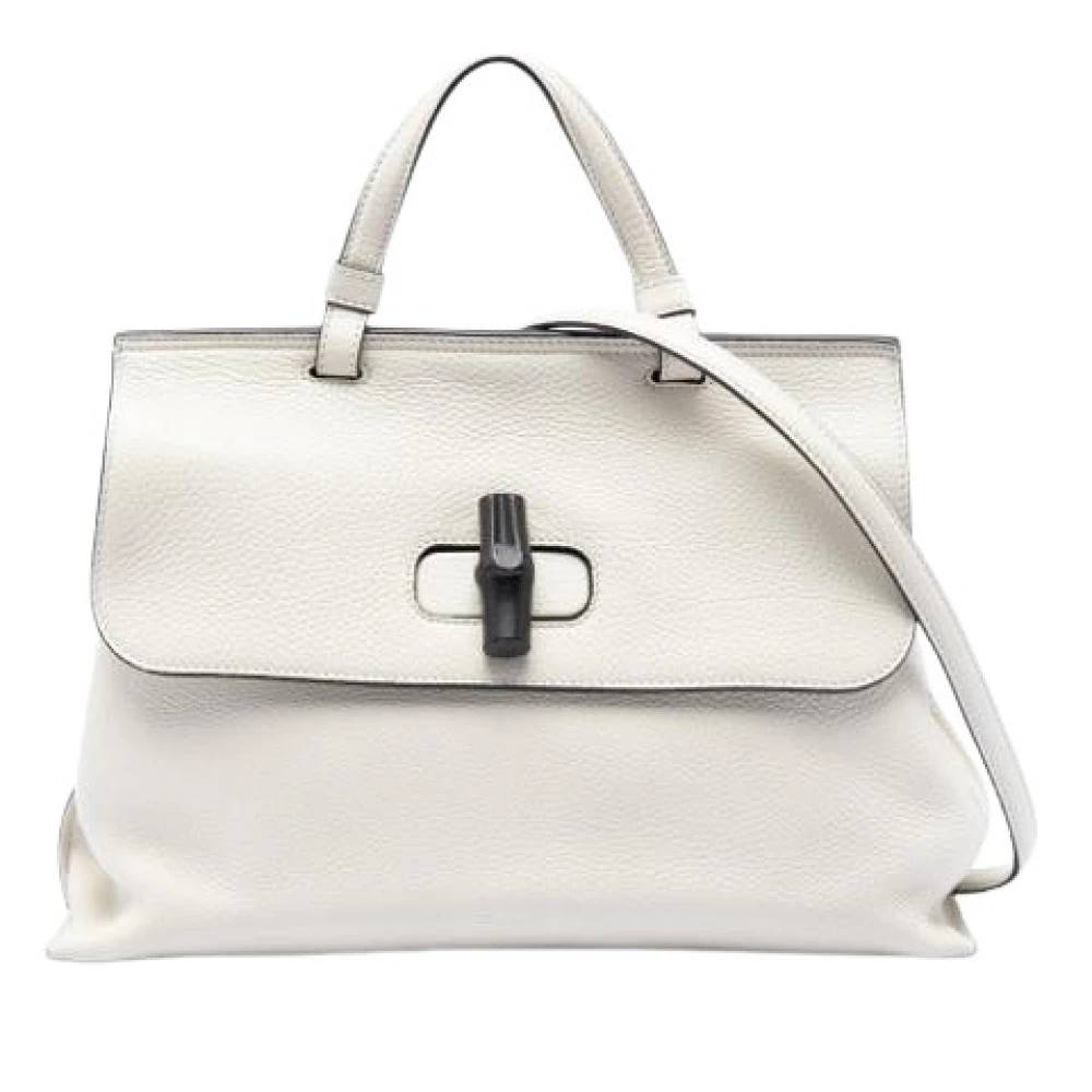 Gucci Vintage Pre-owned The Daily Satchel - Vintage - Dame - Hvid - ONE SIZE - Uld