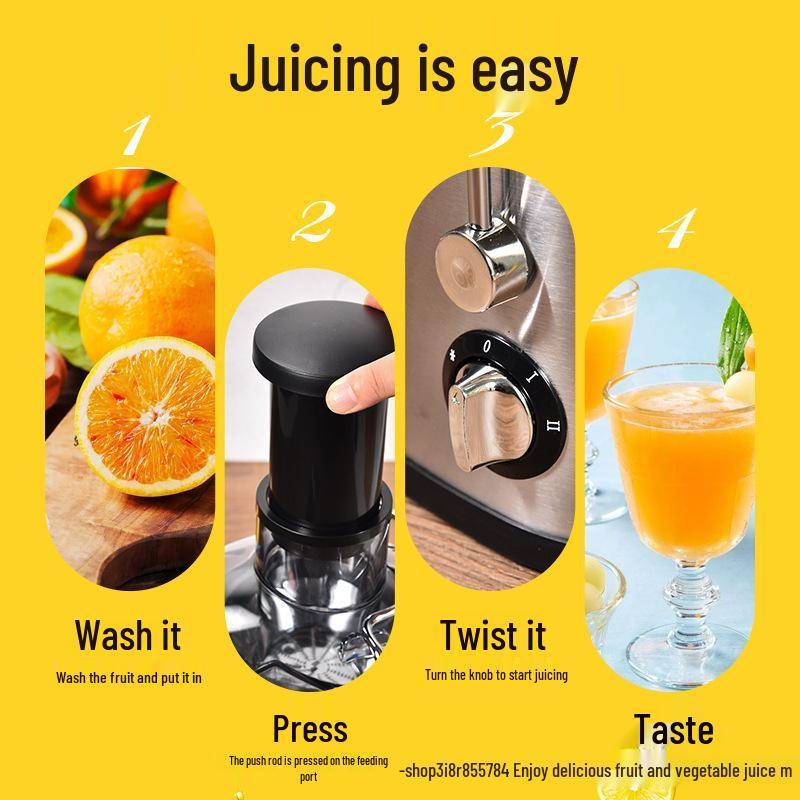 Multifunktionell Automatisk Saftpress: Separerar fruktkött och juice, Lämplig för frukt och grönsaker, Flera specifikationer och kontaktalternativ til