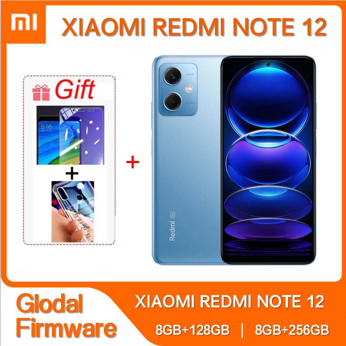 Renoverad Global Rom Xiaomi Redmi Note 12 5G Smartphone 128GB/256GB 6.67'' GOLED-skärm 120Hz Snapdragon 4 Gen1 Dubbelkamera 48MP 33W