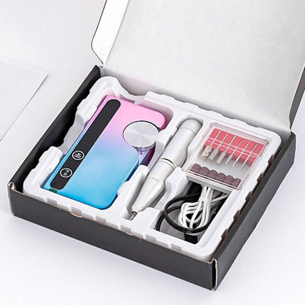 45000rpm Nail Drill Set Electric Nail Drill Machine Nail Polishing Machine with Nail Drill Bits Nail File Drill Set metallic gray