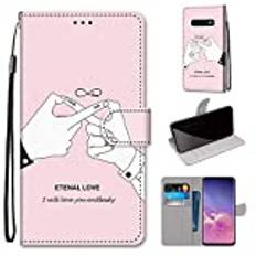 Samsung Galaxy S10-fodral, SATURCASE vackert PU-läder flip-magnet plånbok stativ kortplatser handrem skyddande fodral för Samsung Galaxy S10 (DK-39)