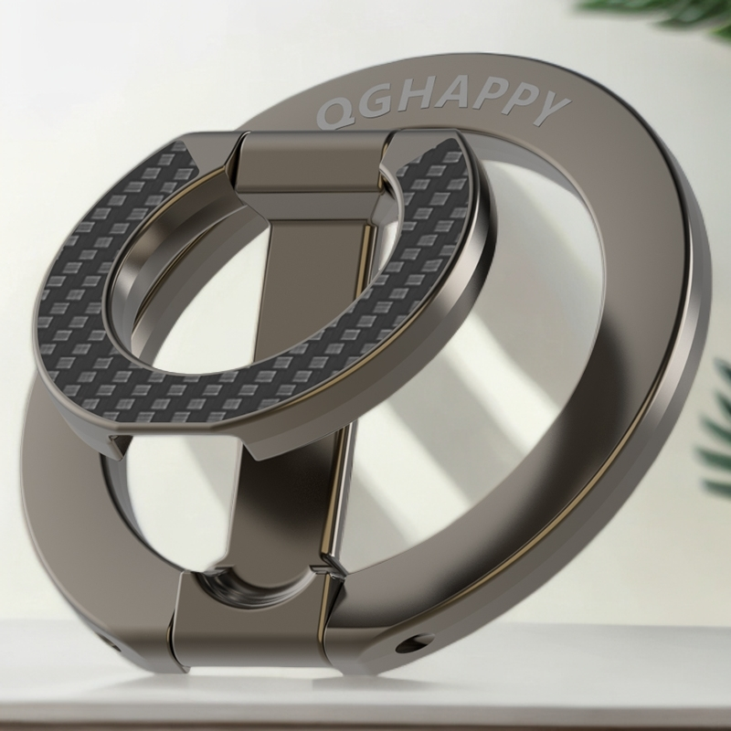 Universal Double-sided Magnetic Holder for Magsafe Mobile Phone Stand in Car Grip Finger Ring Bracket with Hand Strap for iPhone