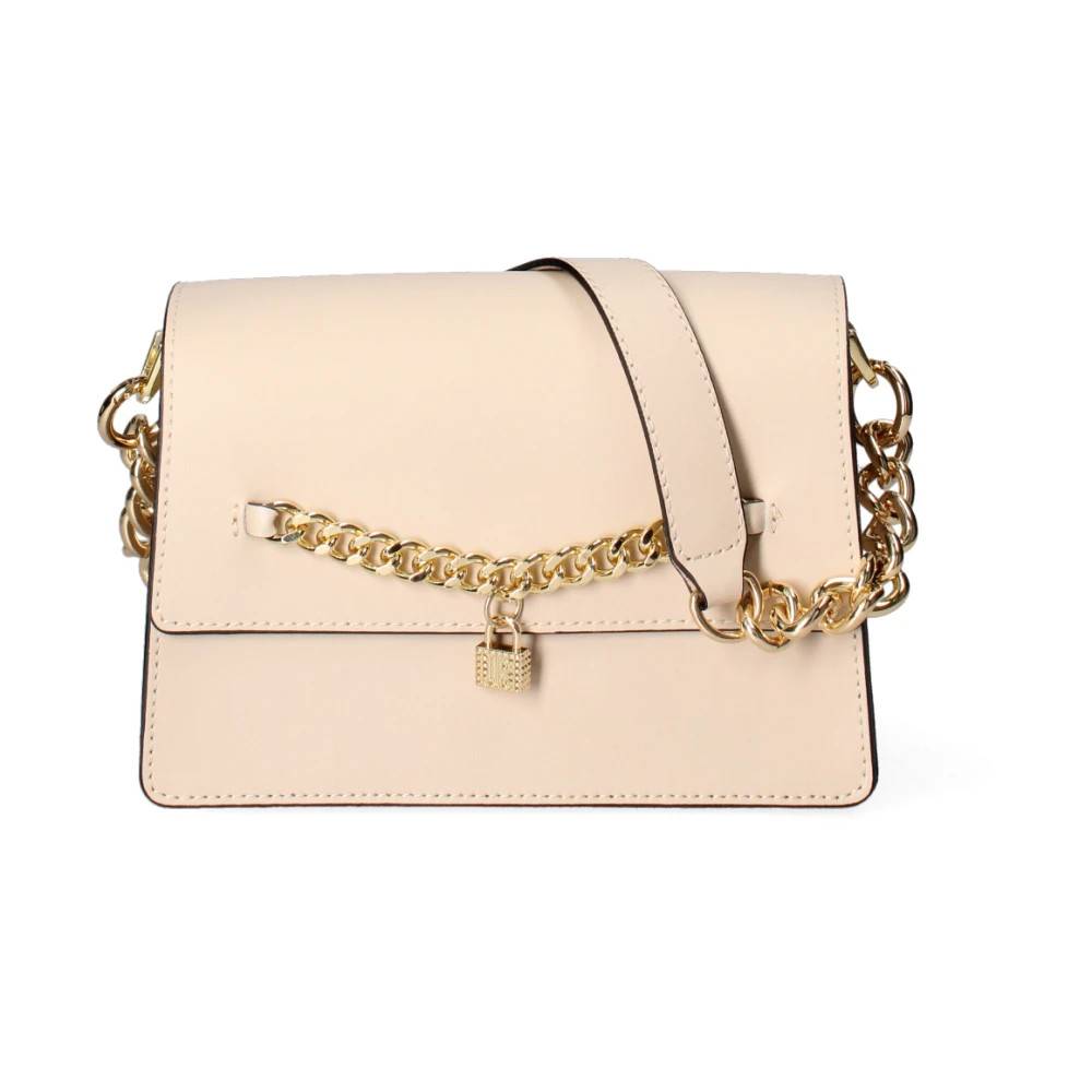 John Richmond Skuldertaske i krøllet læder - Tasker - Dame - Beige - ONE SIZE - Uld