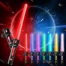 Svärd barn, duell ljussabel för barn teleskop lightsaber Star Wars svärd indragbart svärd barn dubbla blad svärd 7 färger svärd för barn cosplay leksak