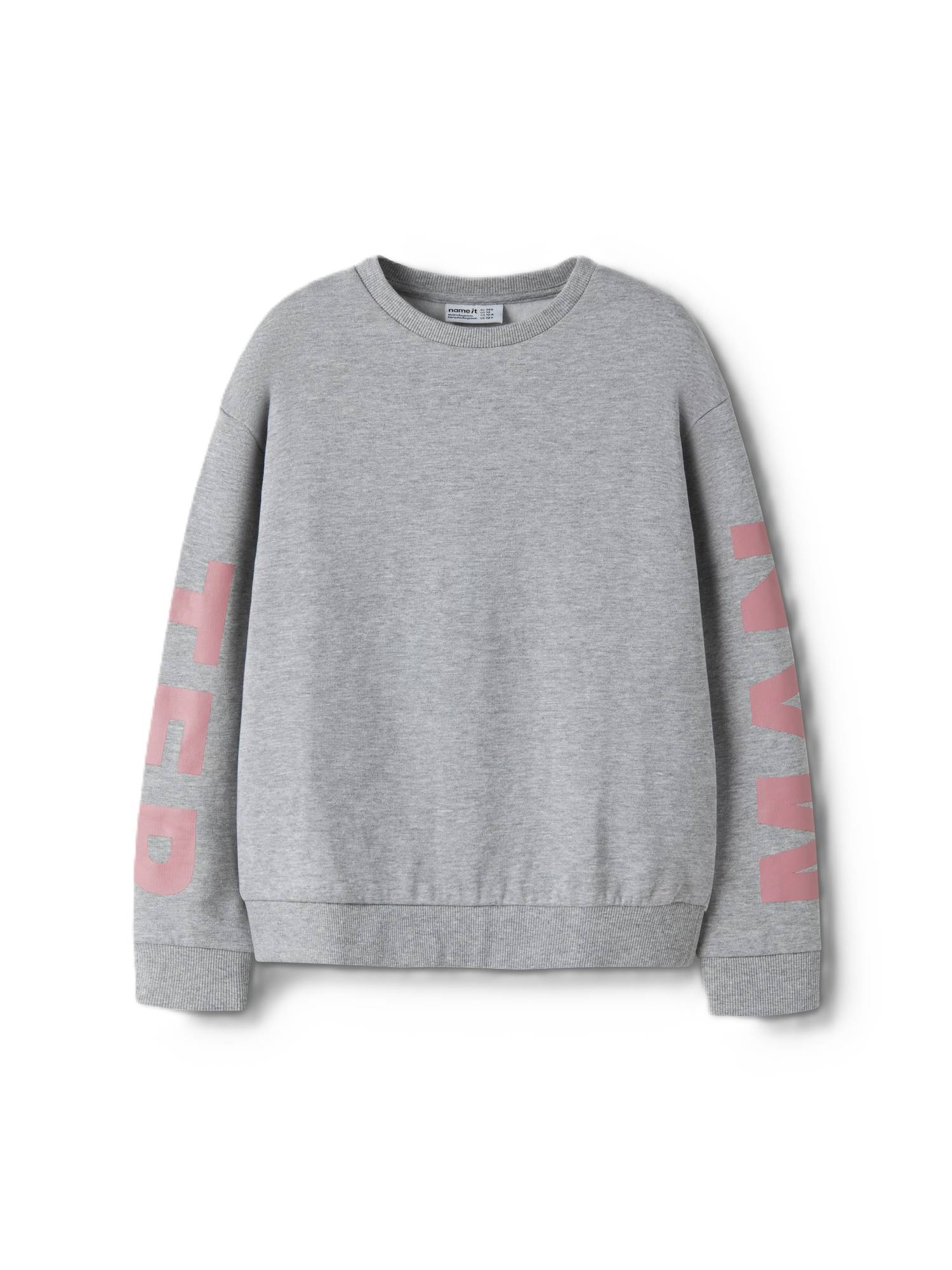 NAME IT Sweatshirt 'NKFNokki'  grå-meleret / lyserød / rustrød