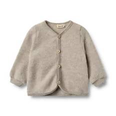 Kari Uld Fleece Cardigan - Khaki melange 12 MDR.