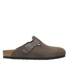Birkenstock, Sko, Herre, Grå, 41 EU, Grå Flade Sko med Blød Fodseng