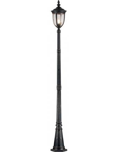 Cleveland Udendørs bedlampe i aluminium og glas H232,5 cm 1 x E27 - Antik bronze/Klar med dråbeeffekt