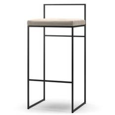 Department - Barstol Med Ryggstöd 90 Cm Svart / - Beige Sammet