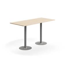 Barbord ALVA, 1800x800x1000 mm, förankringsbart, högtryckslaminat, silver/björk