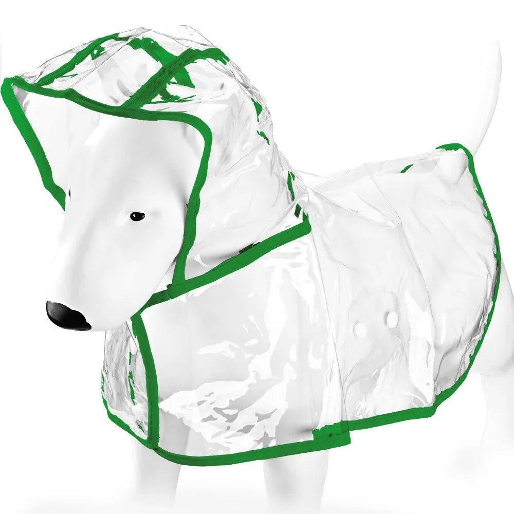 Transparent Waterproof Dog & Cat Raincoat Cape Poncho | Windproof Rain Coat for Small Dogs & Puppies - Green / XXL (XXL)