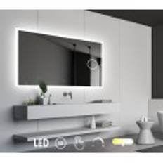 Nordic Bad Mie 3 firkantet LED-spejl, m/kosmetikspejl, 90 x 80 cm