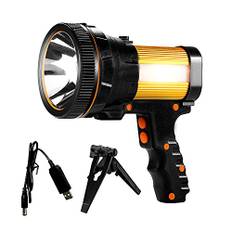 AF-WAN Kraftfull uppladdningsbar ficklampa superljus stor ficklampa 6 000 lumen LED-ficklampa, 5 lägen utomhus söklampa handhållen spotlight för camping vandring fiske