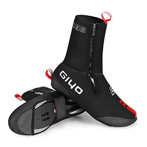 PLATTBK Fahrrad Überschuhe Winter Rennrad Uberschuhe Thermo Kälteschutz Wasserdicht Mit Reflektor-Streifen für Herren und Damen(3XL)