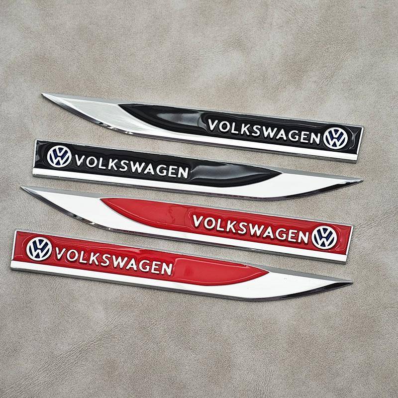 För VW Volkswagen Jetta MK5 Golf 2st Metall Volkswagen Logotyp Märke Bil Skärm Sida Emblem Klistermärke För VW GTI Polo Golf MK8 Touare gray