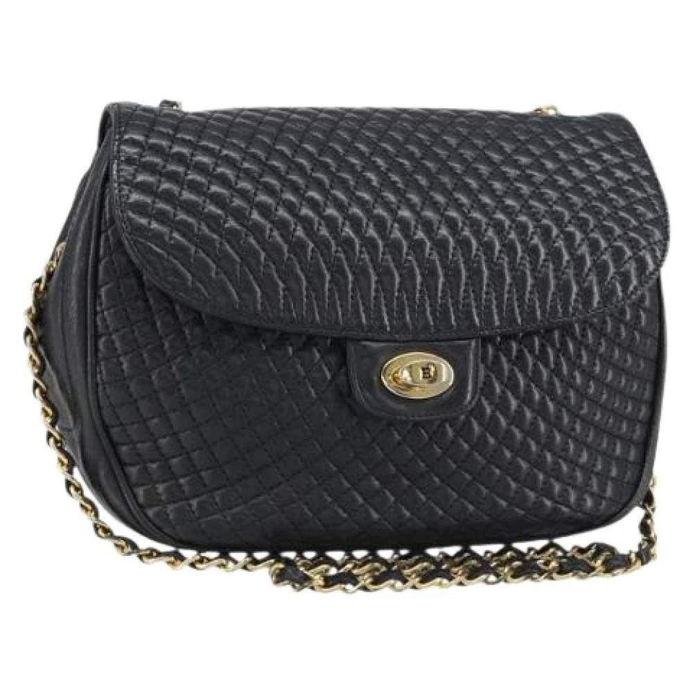 Bally Pre-owned Pre-owned Leather Skuldertaske - Vintage - Dame - Sort - ONE SIZE - Uld