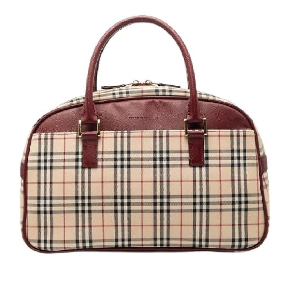 Burberry Vintage Pre-owned Canvas Handbag - Vintage - Dame - Beige - ONE SIZE - Læder