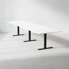 Konferencebord Modul, Størrelse 280 cm, Farve Hvid, Ben Sort