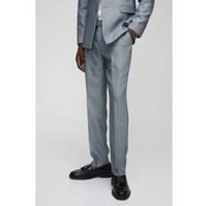 Fiskbensmönstrade Kostymbyxor I Slim Fit, Grey - 34