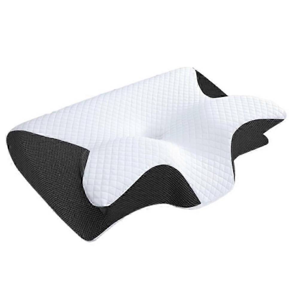 (Black) Memory Foam Cervical Pillow, 2 in 1 Ergonomic Contour Orthopedic Pillow for Neck Pain, Contoured Support Pillows