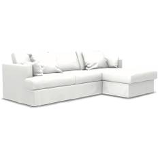 Harper 3-sitssoffa XL med schäslong höger, Absolute White, Linne - Bemz