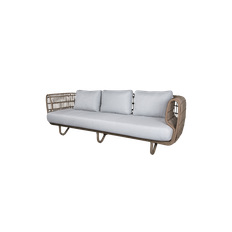 Nest 3-pers.sofa - Aluminium w/Cane-line Weave, White incl. White Cane-line Natté cushion set