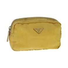 Prada Vintage, Pre-owned, Dame, Gul, ONE SIZE, Nylon, Brugt Prada Tessuto Nylon Kosmetik Taske Gul