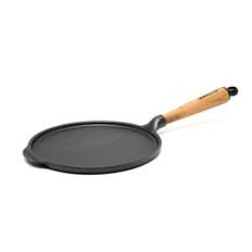 Skeppshult Traditional Pfannkuchenpfanne 23 cm - Gusseisen mit Eichenholzgriff - Schwarz