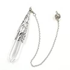 Men Women Pendulum Natural Stone Amulet Hexagon Column Crystal Pendant Pendulums for-Clear Crystal