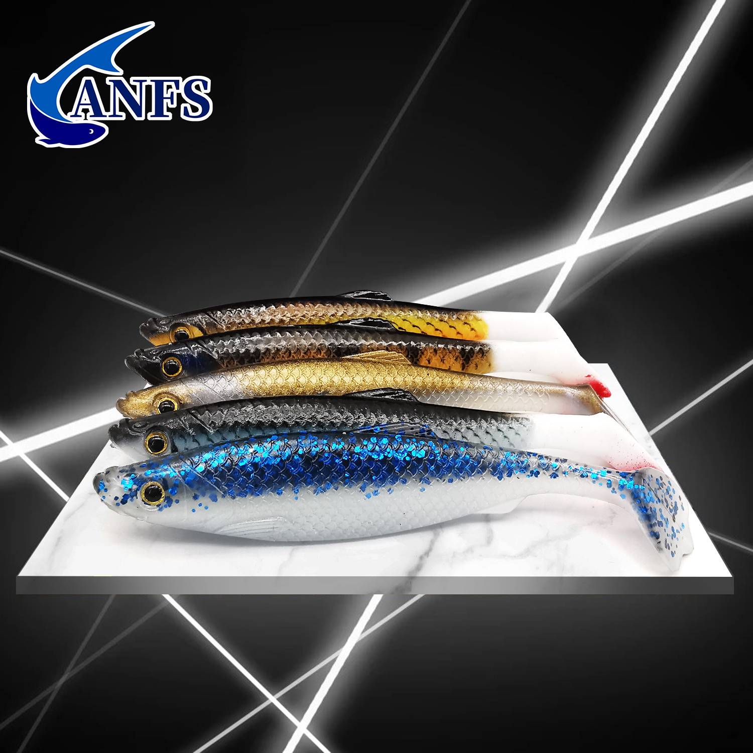 ANFS 2pcs 3D Soft Fishing Lures  Artificial Baits Silicone Swimbait for Freshwater Saltwater  Fishing Tackle Isca Artificial