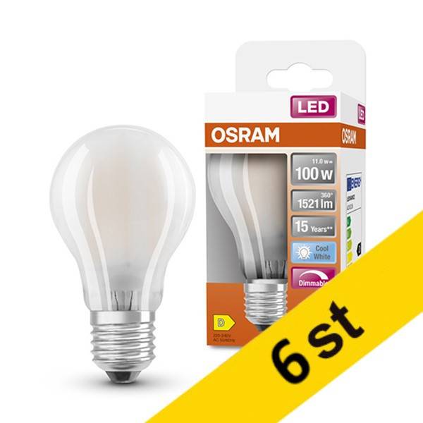 LED lampa E27 dimbar | A60 matt | 4000K | 11W (100W) [Osram] 6st.