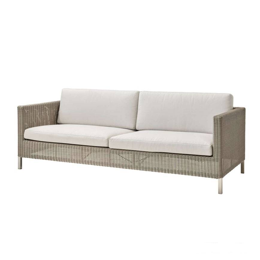CONNECT 3 PERS. SOFA TAUPE MED NATTE WHITE HYNDER