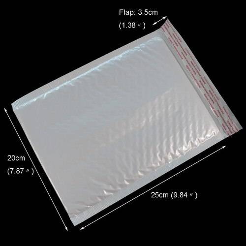 10 st kuvert i flera storlekar vita bubbelkuvert budpåsar förpackningspåsar bubbelförsändelsepåsar vadderade kuvert - 20 x 25cm