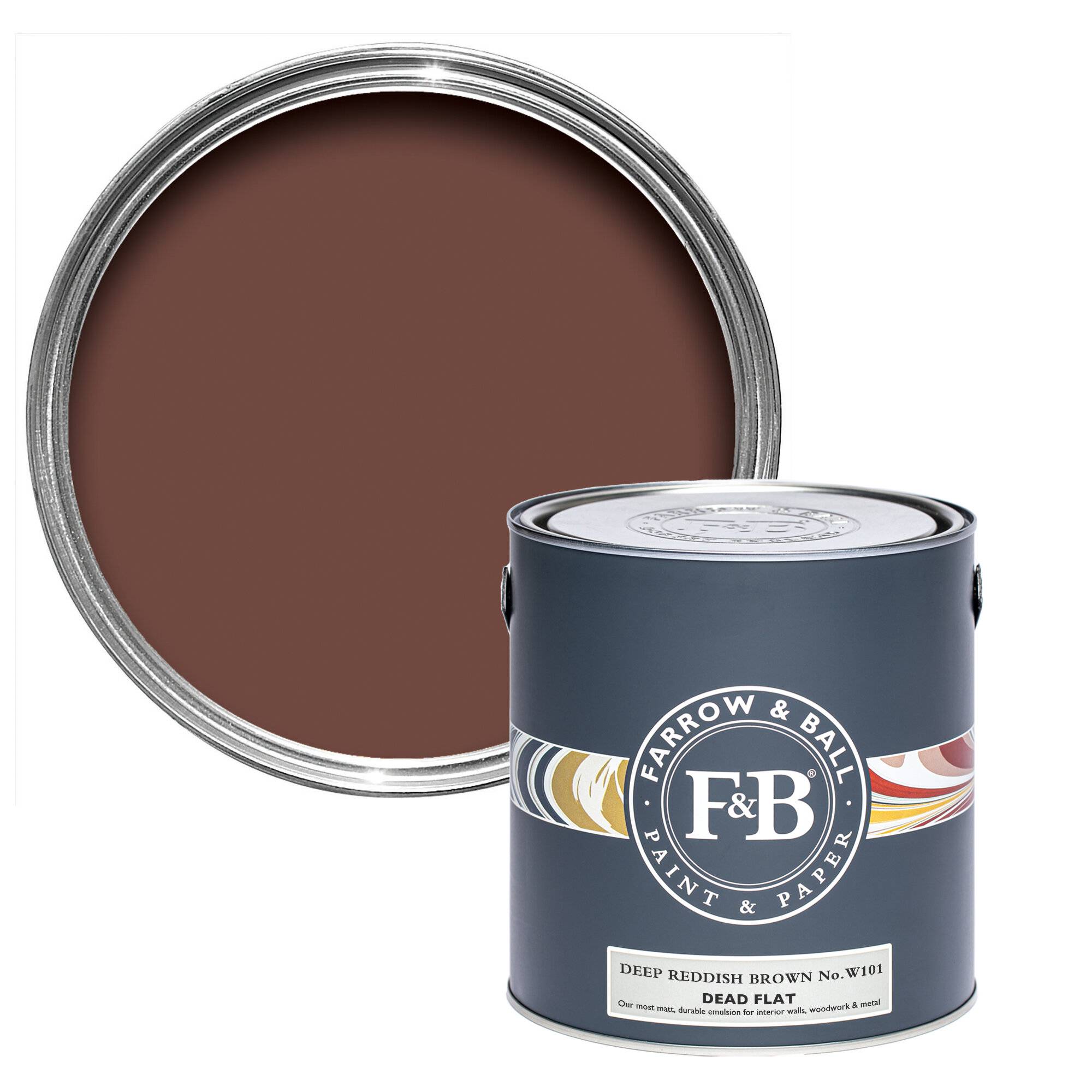 Farrow & Ball Dead Flat Archiv colour - Deep Reddish Brown W101 - 2,5l - brown