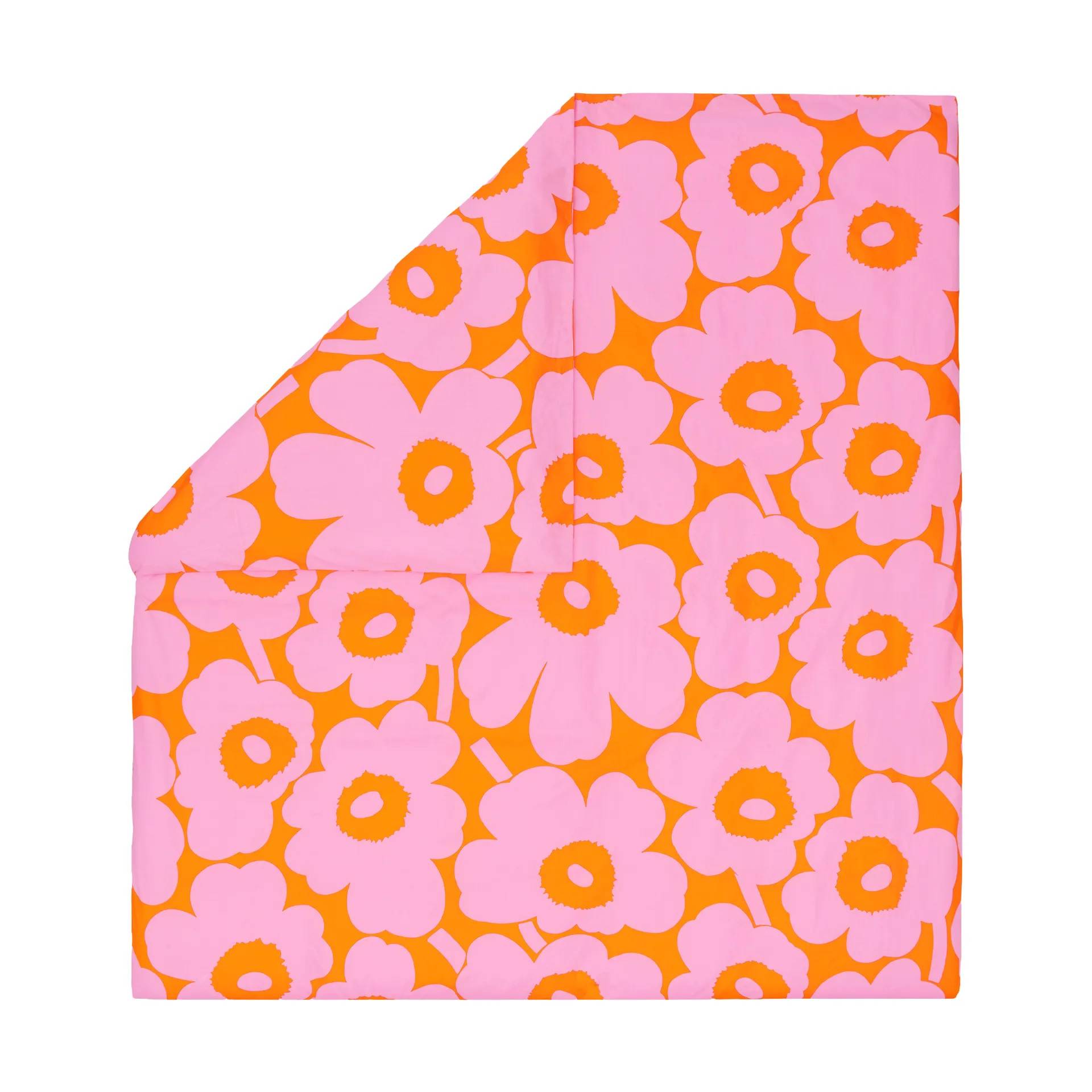 Marimekko Unikko påslakan 220x240 cm Orange-pink