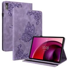 Læderetui Sommerfugle Lenovo Tab M10 5G Lilla