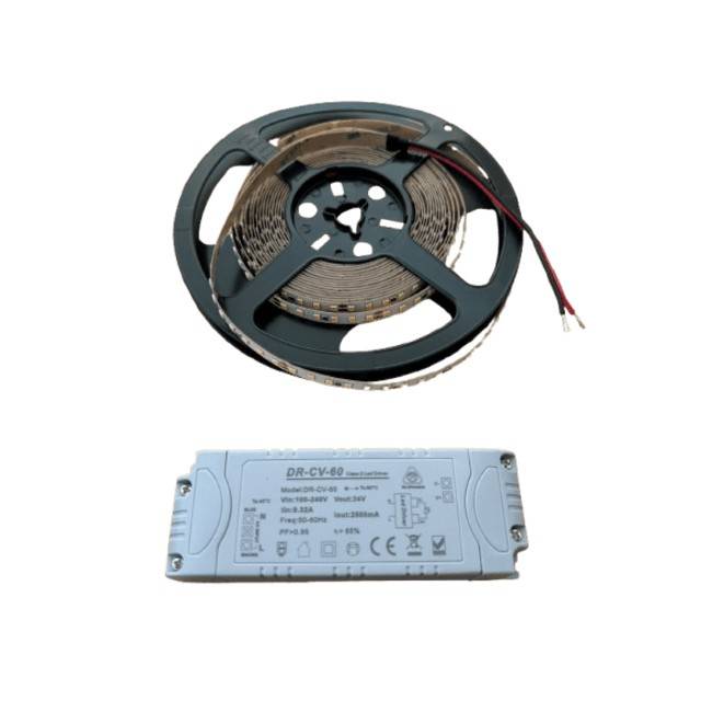 Net led strip 12v 4.8w 3000k ip67 5m.