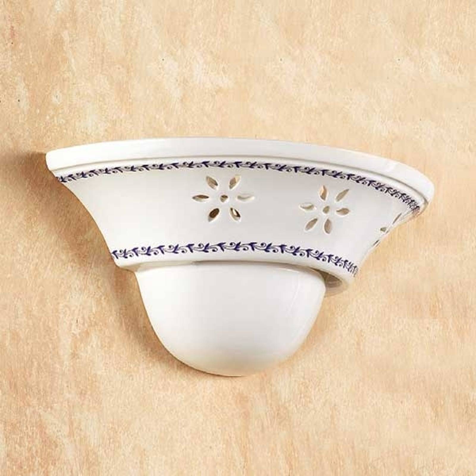 Ceramiche Uplight vägglampa IL PUNTI, dimbar, Vitt / opal, Hall, Keramik, Lantlig / rustik, Vägglampa, vägglampa inomhus