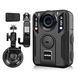 Retevis RT79 Kroppskamera, 128G Body Camera med GPS, 2K/4K, 2400 mAh, Typ-C, Bilsug, Bärbar Trådlös Videoinspelare med Ljud och Mörkerseende för Säkerhet (Svart, 1 St)