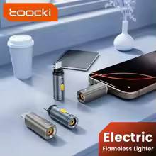 Toocki USB C Lighter Tungsten Wire Press&Blow to Light Safety For Air Travel No Flame Safe Portable Mini TypeC Cigarette Lighter