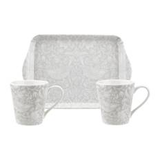 Pure Morris Strawberry Thief Set Mugg 18cl & Bricka 20x18cm, Grå