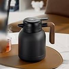 Insulated Coffee Carafe ，Stainless Steel Vacuum Thermal Pot for Coffee，Travel Size Insulated Thermos for Coffee, Tea, Water for Home Apartment Offic(Black,1L)