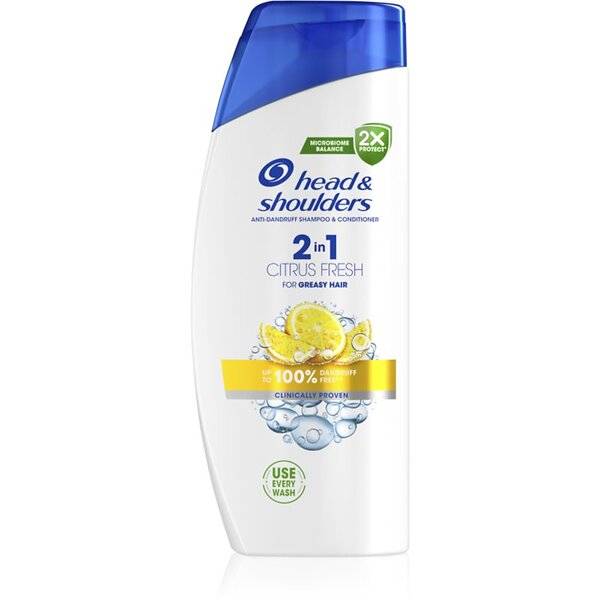 Mjällschampo Head & Shoulders Citrus Fresh, fett hår, 250 ml