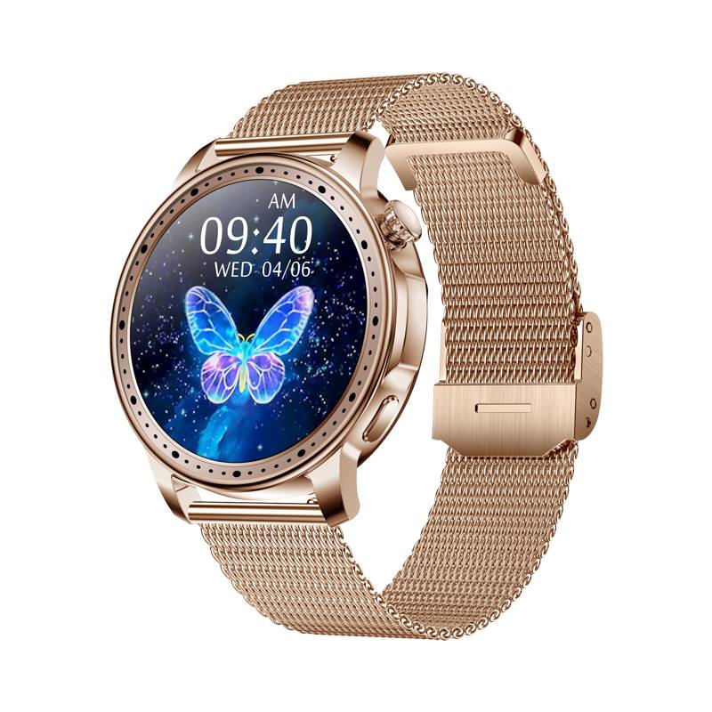 KarenM Lady AMOLED Smartwatch Dafit 1.32 Inch 466x466 High Resolution Fitness Bracelet Tracker KM33 Smart Watch For Women