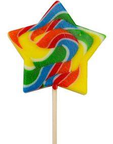 Star Lolly - Stor Stjärnformad Klubba - Candy Realms 125 Gram