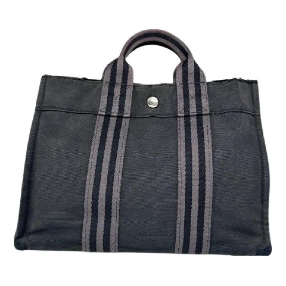 Hermès Vintage Pre-owned Canvas Tote Bag - Vintage - Dame - Sort - ONE SIZE -