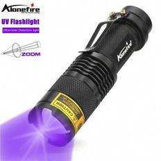 Alonefire Zoom UV-ficklampa 395/365nm UV-ficklampa Husdjursurin Katt Tinea Pengarmalm Skorpion Osynlig bläckmarkör Fluorescensdetekteringslampa, Campi - Svart (SK68UV-365nm,SK68UV-395nm)
