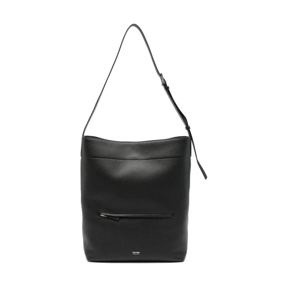 Tom Ford Lædertaske - Tasker - Herre - Sort - ONE SIZE - Læder
